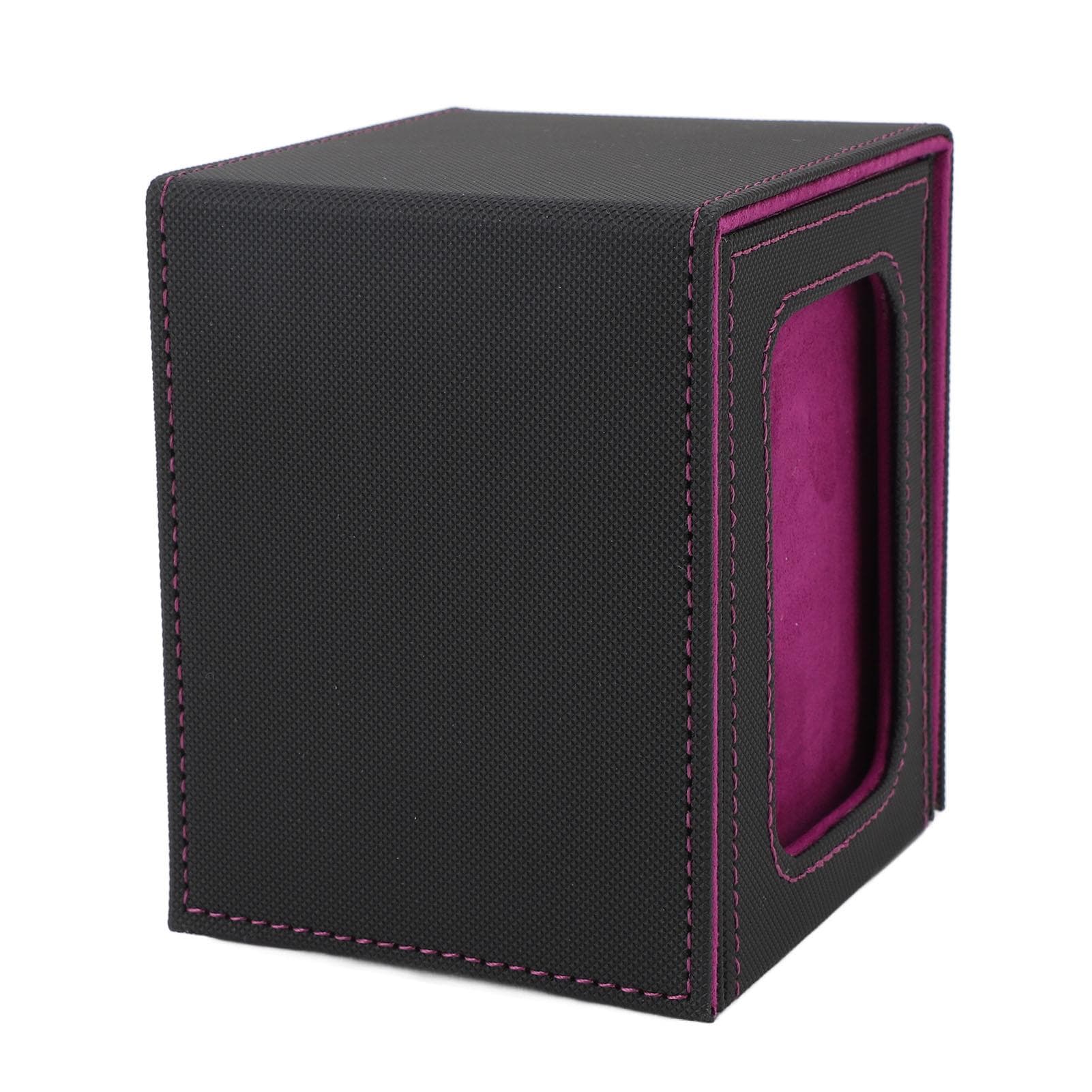 Card Deck Box Rain Proof PU Leather Magnetic Card Storage Box for 120 Single Sleeved Cards Violet