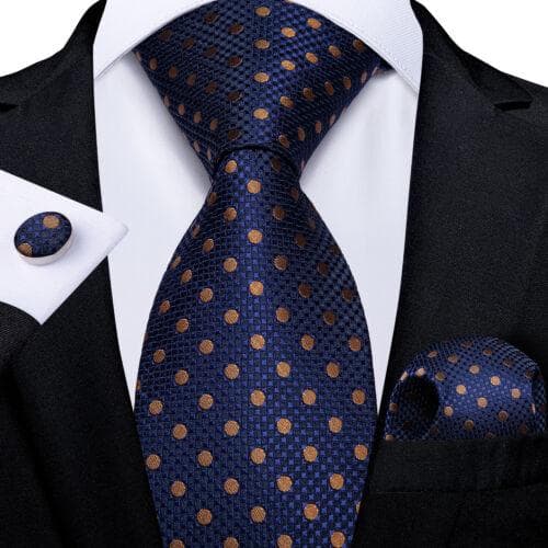 DiBanGu Red Blue Gold Gray Mens Silk Stripped Woven Tie Necktie Hanky Cufflinks N-7372