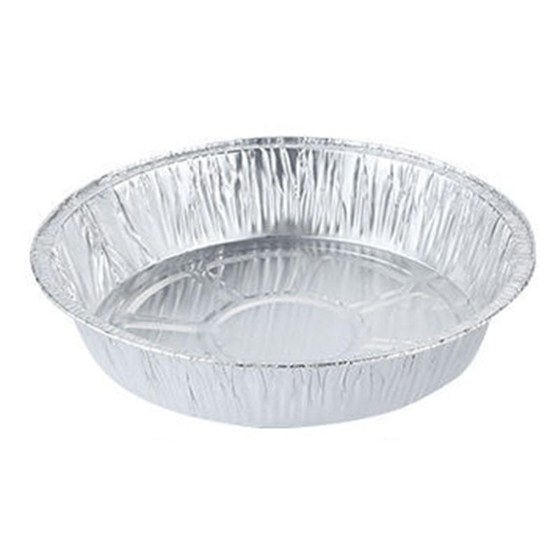 Aluminum Foil Plate Round Disposable Recyclable Containers with Straight Walls for Cooking 50pcs 8 Inches