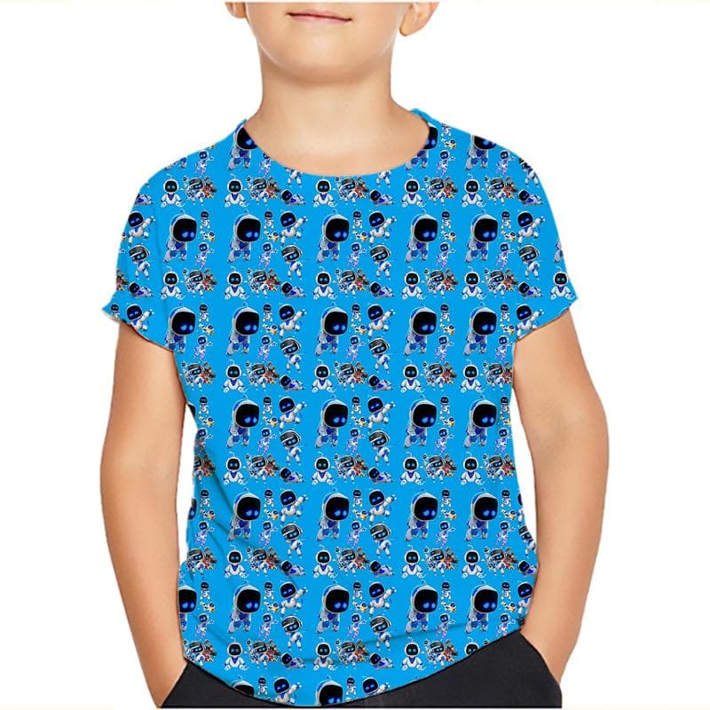 Game Astro Bot 3D Printed Kids T Shirt Children Clothing Harajuku Cartoon Tees Casual Fun Top Clothing Girls Boys Tshirt 2024 100 ivory