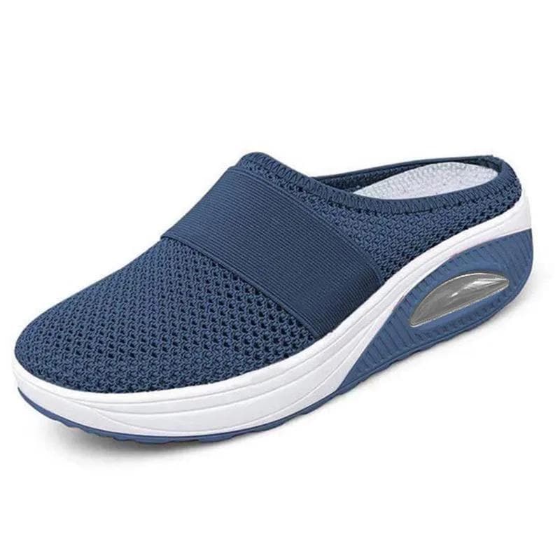 Women Wedge Slippers Premium Slippers Vintage Anti-slip Casual Female Platform Retro Shoes Plus Size Orthopedic Diabetic Sandals 41 dark blue