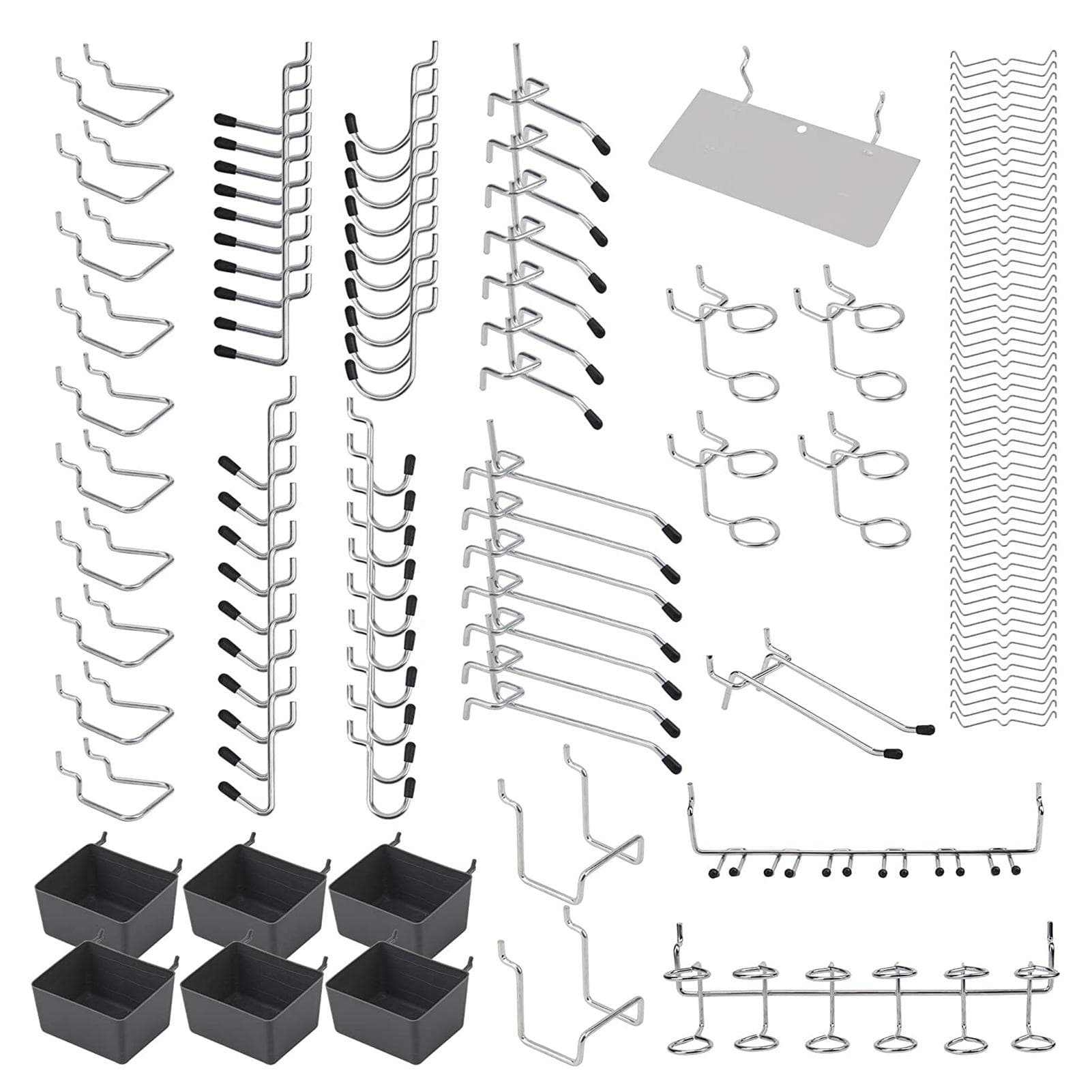 Metal Pegboard Hooks Organizer Assortment Kit Peg Locks Hanging Applications 140Pcs