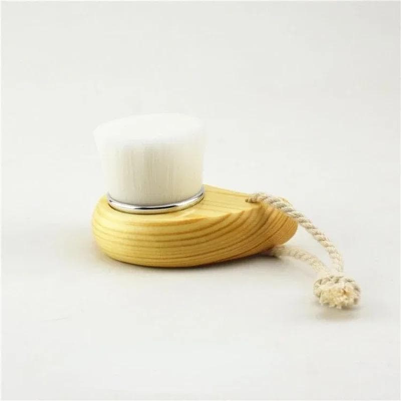 Wood Handle Facial Cleansing Brush Manual Soft Face Massager Skin Clean Brush Face Care Face Brush Cleansing Beauty Tools silver