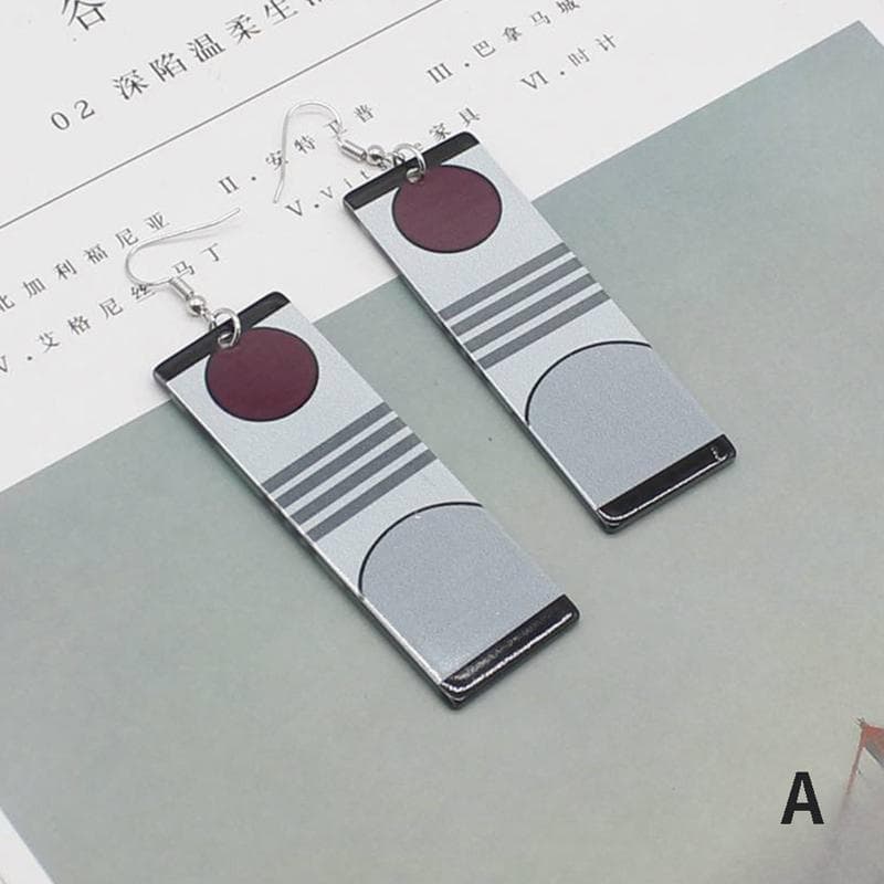 Acrylic Tanjiro Earrings Demon Slayer Earrings Anime Cosplay Props Girls Jewelry