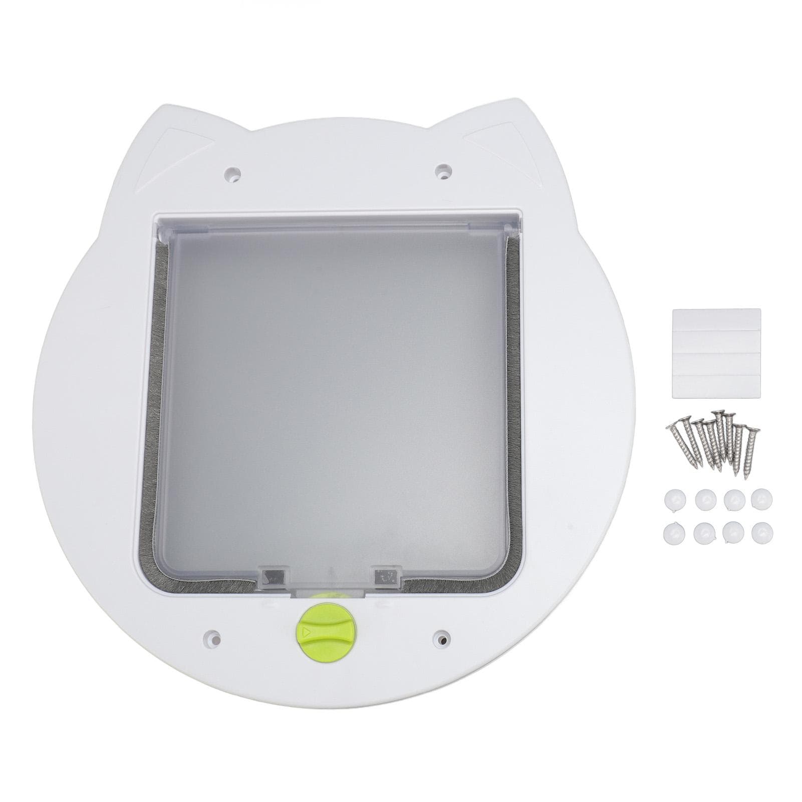 Cat Flap Door Transparent Quiet Wearproof 2 Way Lockable Cat Interior Exterior Door for Pets Cats