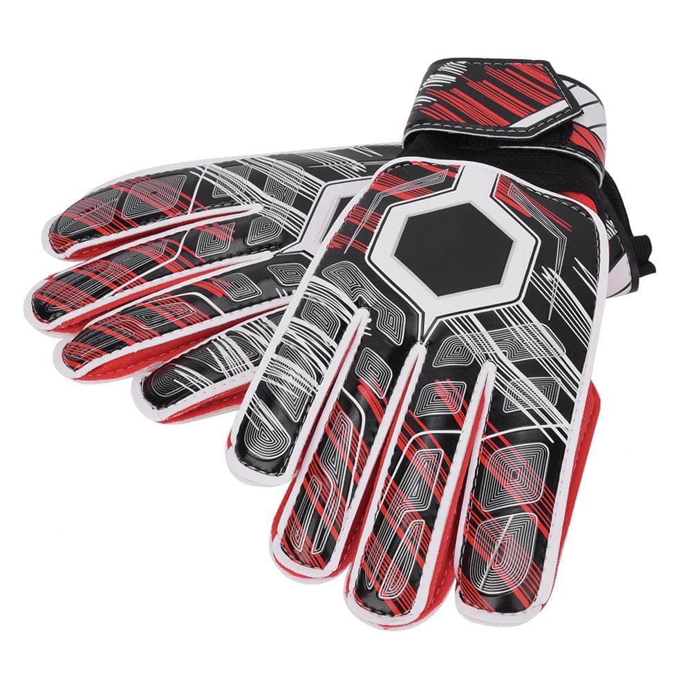Latex Nylon PU Finger Protection Soccer Goalkeeper Gloves for Adult Children(Red 9#)