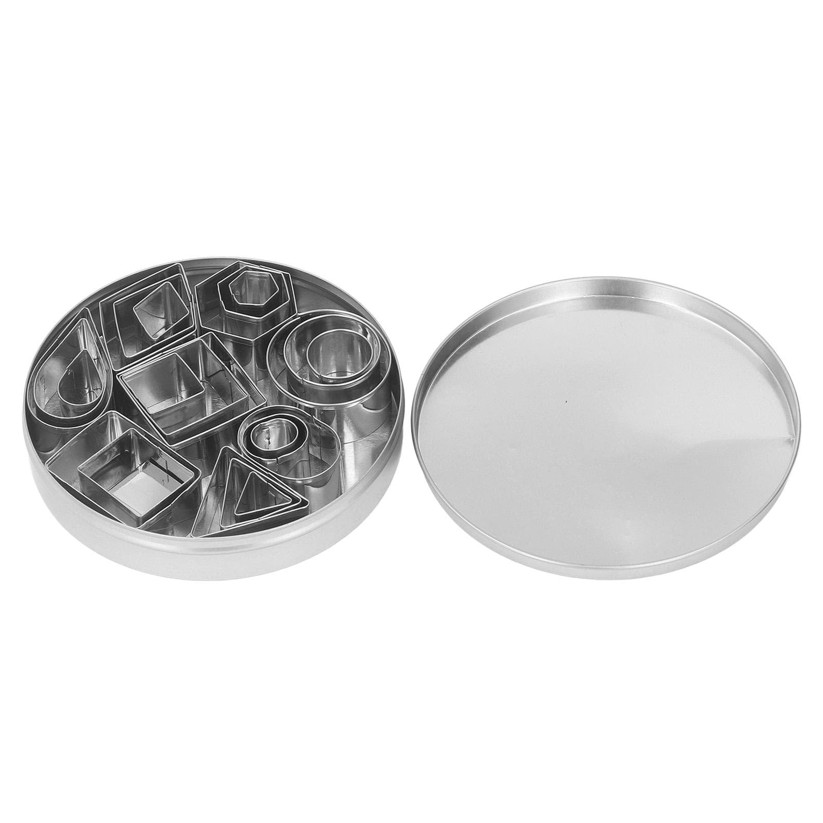 24PCS Cookie Cutters Stainless Steel Geometric Shapes Cutting Biscuit Molds for DIY Food Baking
