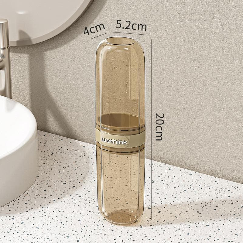 Toothbrush Travel Containers Transparent Portable Toothbrush Organizer Case Outdoor Business Trip Acessories brown