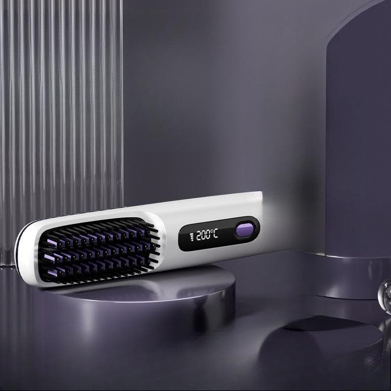 Wireless Hair Straightener Comb Does Not Hurt The Hair Long-lasting Setting, Anti-scalding Splint LCD Screen Inner Buckle, Bangs Straightening Trigger 40W -59W