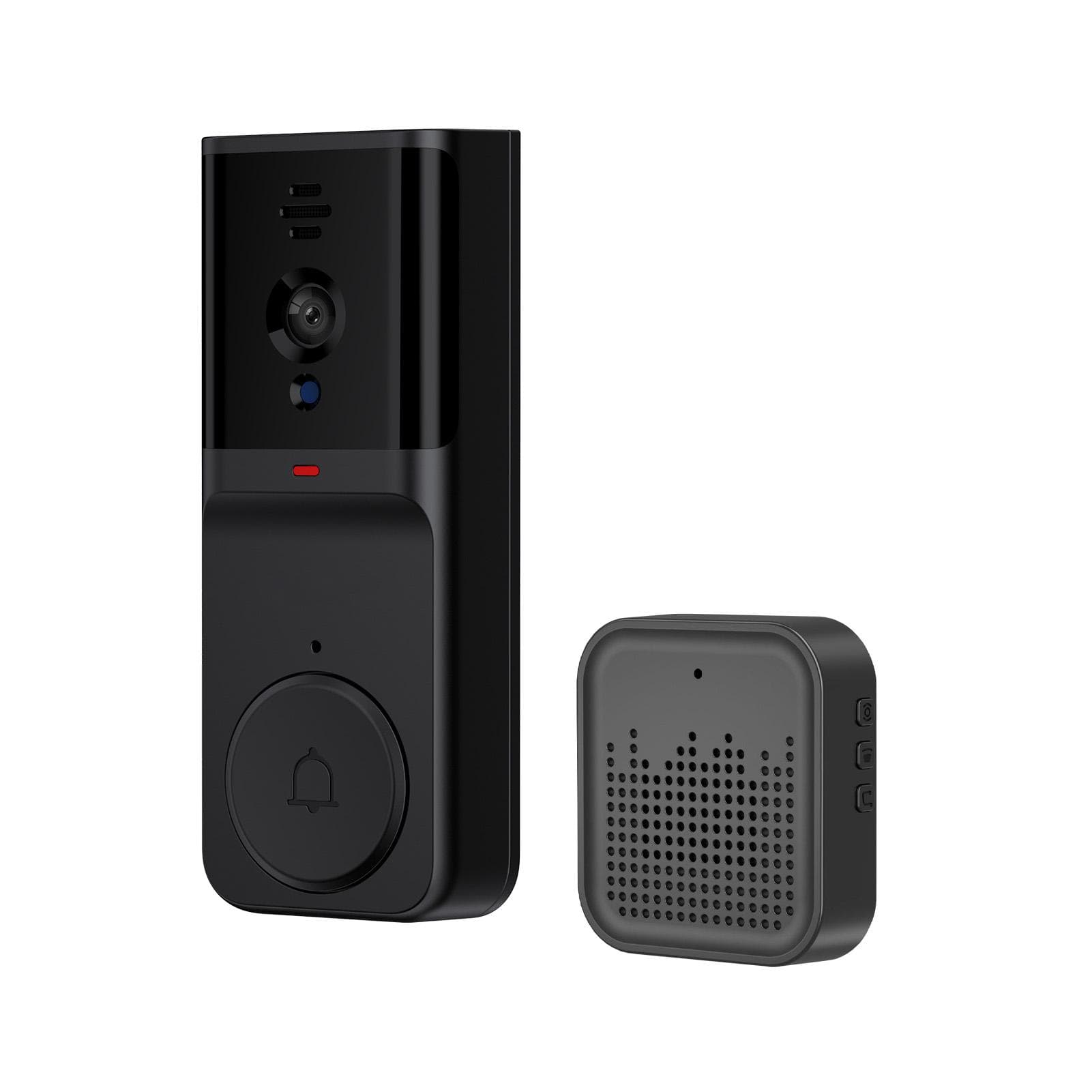 Smart Doorbell Camera with Ring Chime Infrared Night Viewing 2.4G WiFi Wireless Video Bell Camera black