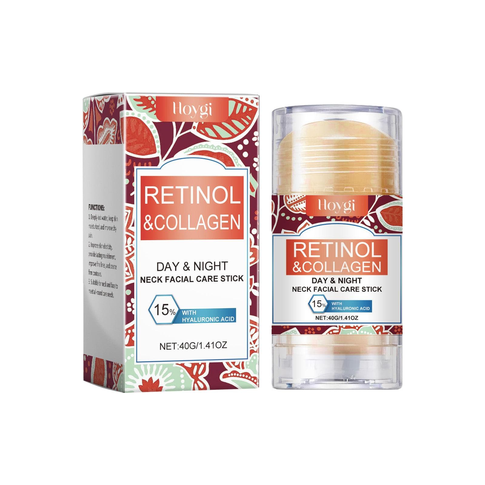 Hoygi 2-in-1 Collagen Neck and Face Stick, Deep Moisturizing, Lasting Hydration for Dry Light Beige, Day and Night Light Beige Clearing