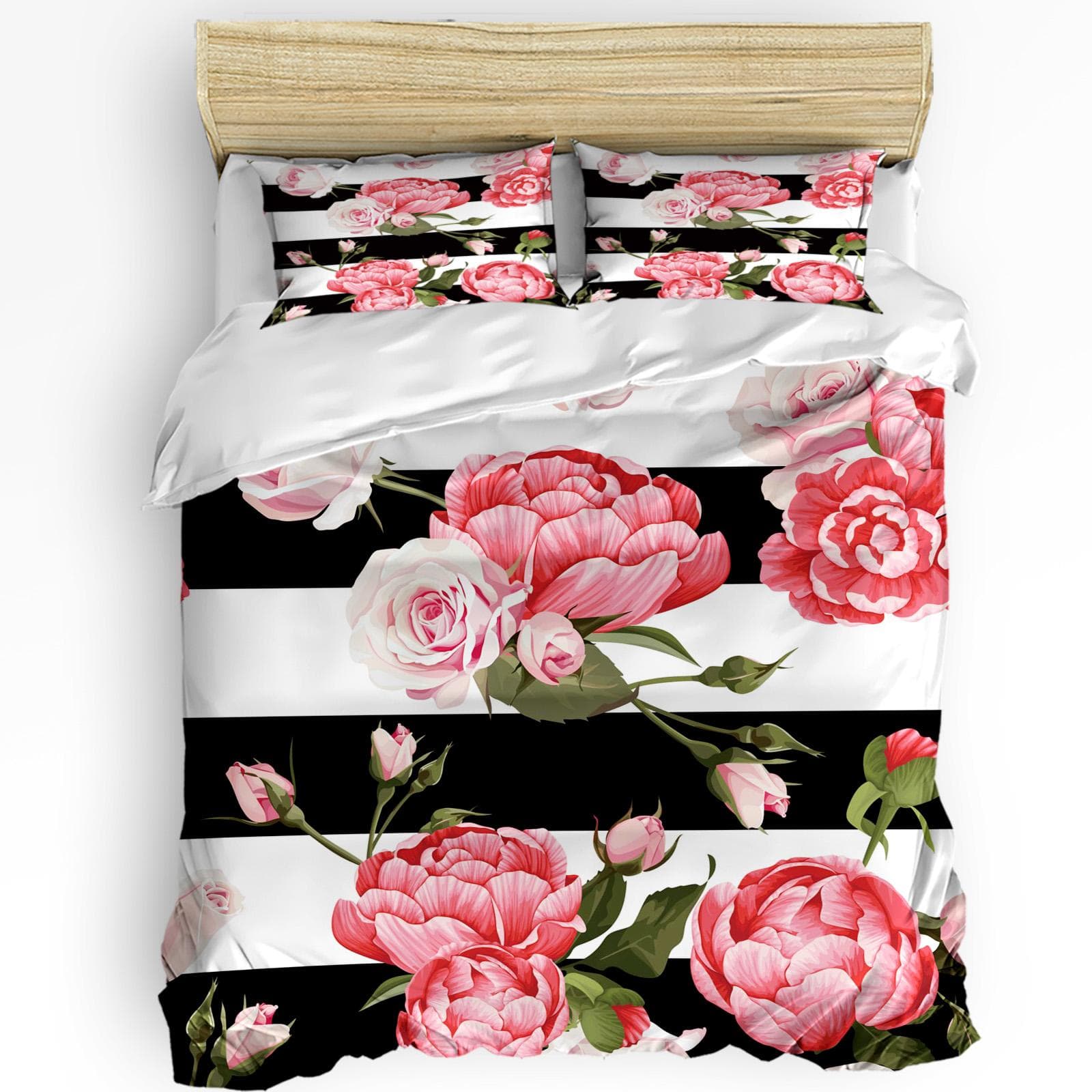 Black and White Bedding Set Comforter Duvet Cover Pillow Shams Punk Teenage Pattern Cassette Keyboa Bedding Cover Double Bed Set EU single(135x200cm)