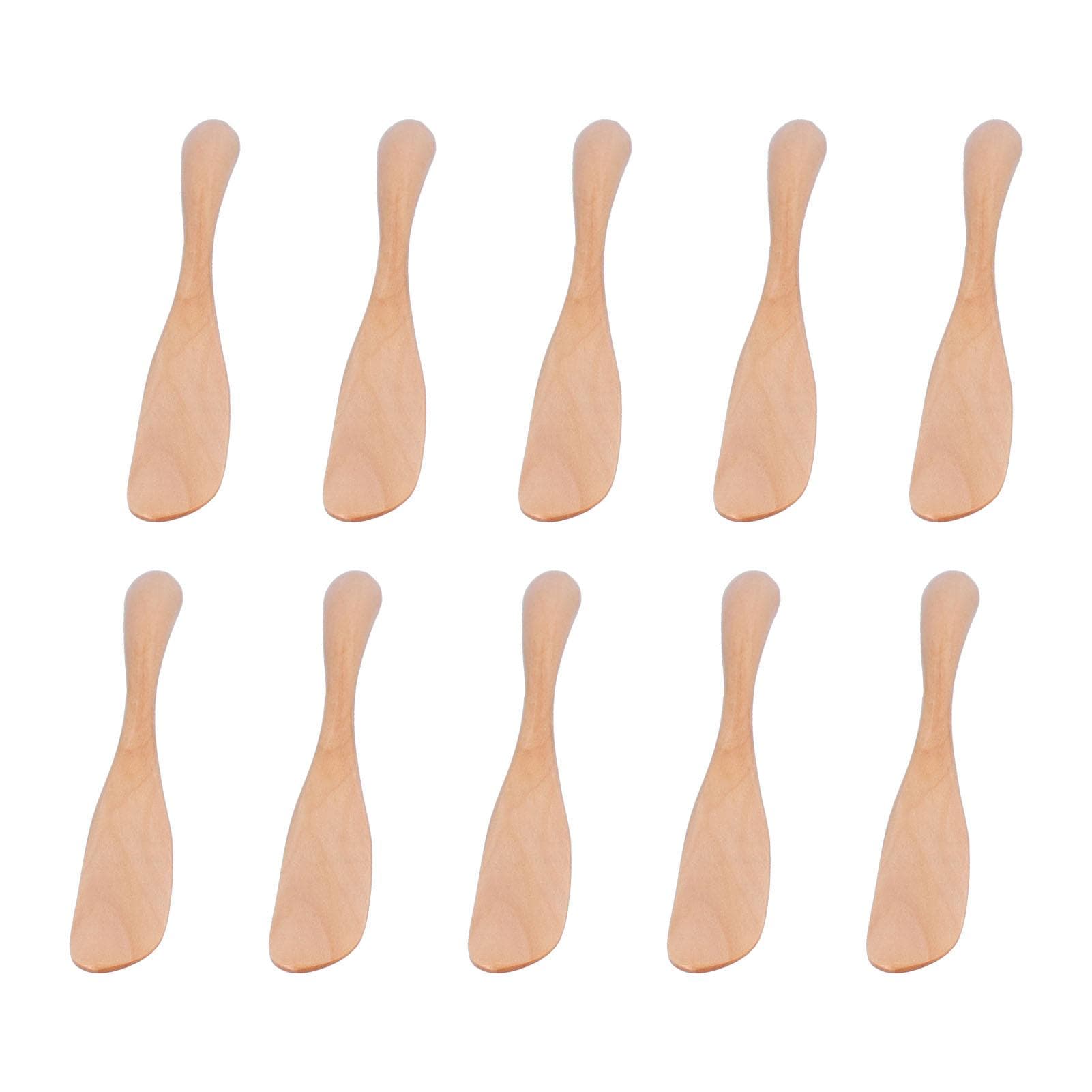 10pcs Wooden Dinner Knife Cheese Spreader Cake Knife Reusable Dinnerware Kitchen Gadgets for Home