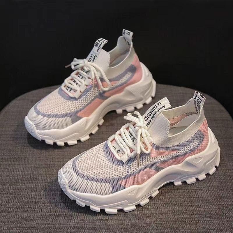 Women's Fashionable Sports Shoes Trendy Coconut Sneakers with Thick Lightweight Casual Shoe Shoes Woman Shoes 36 pink