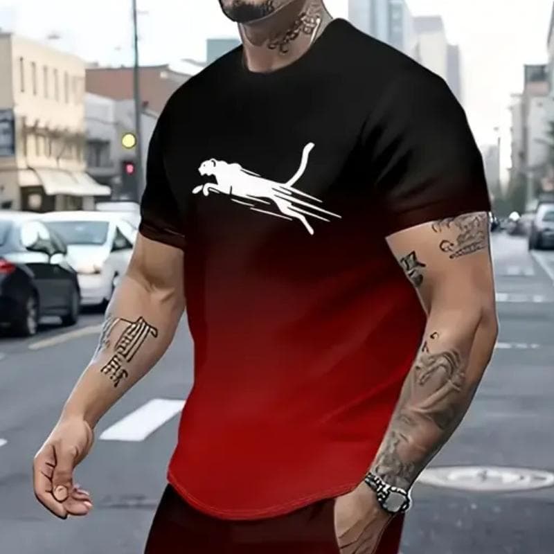 Animal T-Shirts For Men 3d Print T-Shirt Mens Sports T-Shirt Street Fashion Short Sleeve Tee Shirts Loose Oversized Men Clothing 6XL