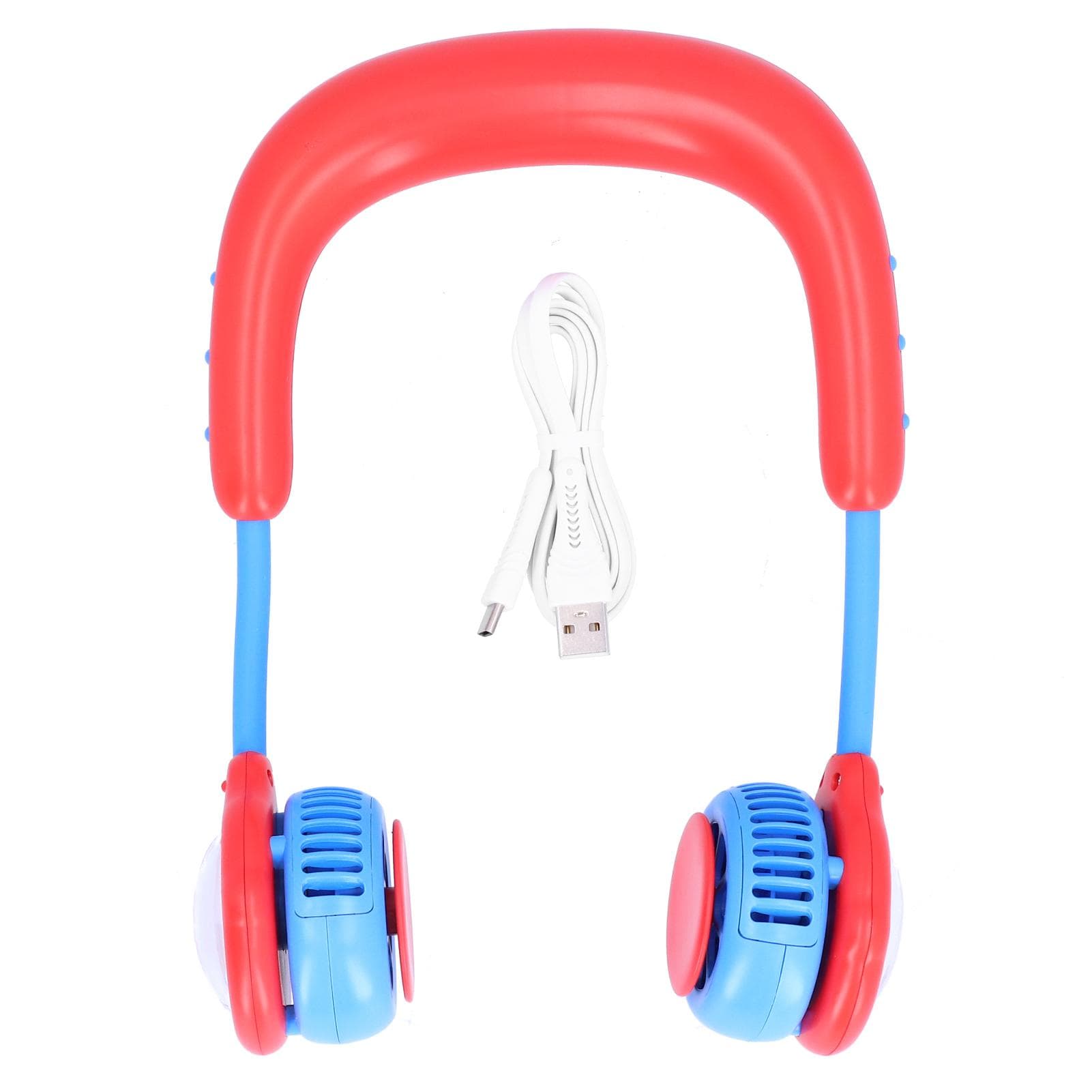 Children Hanging Neck Fan Mini Portable Electric Fan USB Charging for Home Outdoor SportsPink red