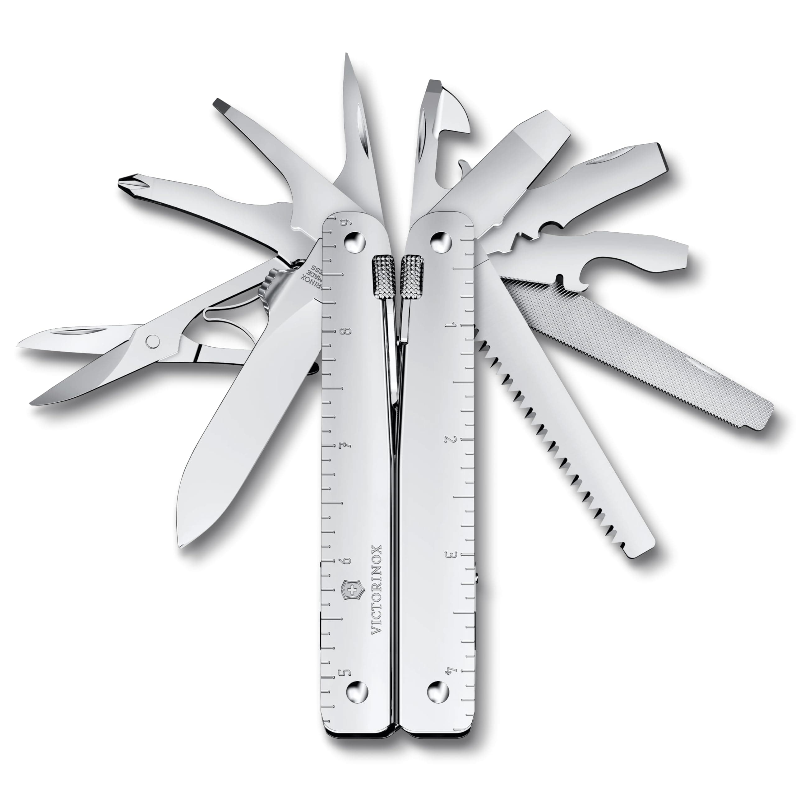 VICTORINOX Swiss Tool MX Silver Swiss Army Knife with Nylon Case, Multi-Function Knife, DIY Pliers, Swiss-Made Multi-Tool with 26 Locking Functions, A