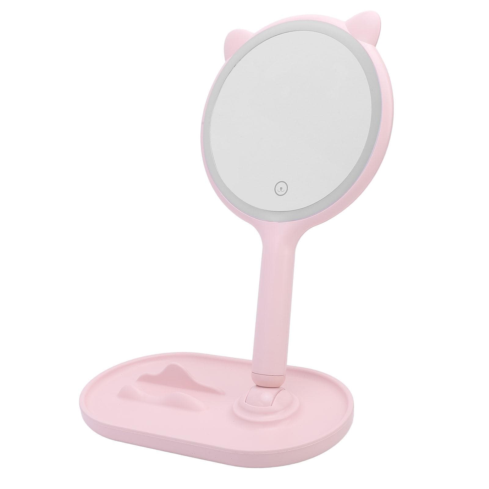 Lighted Makeup Mirror 1X 5X Double Sided Handheld Magnifying Makeup Mirror 3 Color Temperature USB