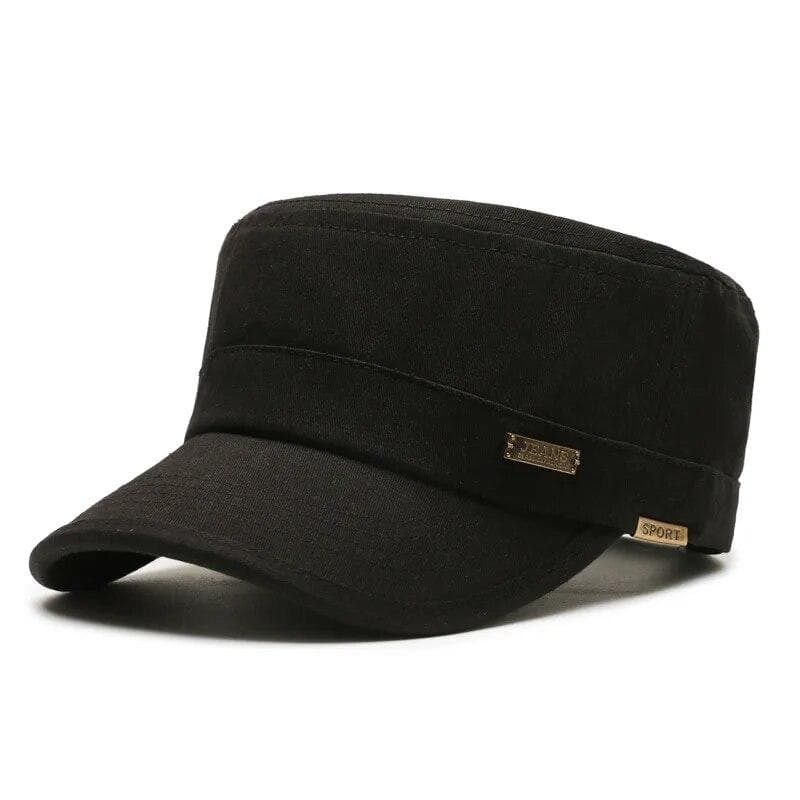 Flat Hat Men's Fishing Shade Breathable Baseball Cap Spring And Autumn Cotton Single Hat Outdoor Casual All-In-One Cap Adjustable black