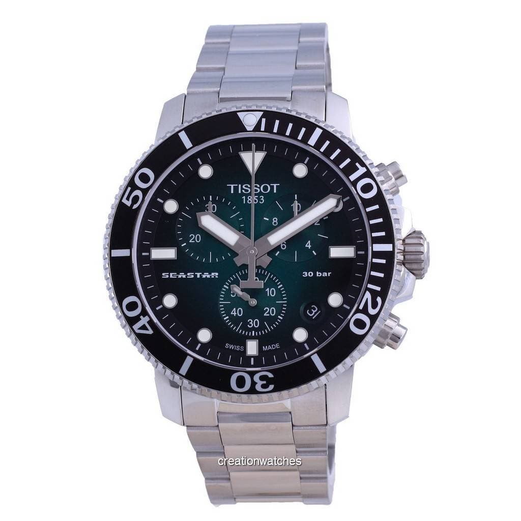 Tissot T-Sport Seaster 1000 Chronograph Diver's Quartz T120.417.11.091.01 T1204171109101 300M Men's Watch green