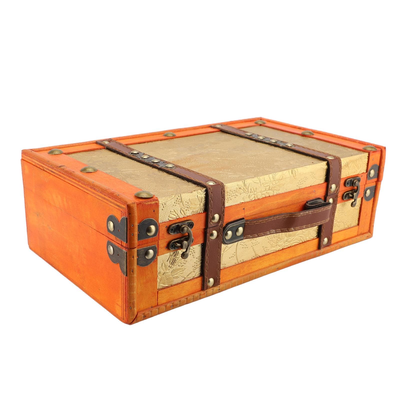 Vintage Suitcase 34x20x11cm Wooden Vintage Luggage Trunk Antique Storage Chest