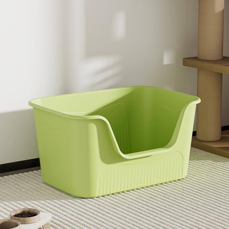 Oversized Splash-Proof Cat Litter Box with Scoop, Semi-Enclosed Design 43.5x36.5x22 cm (with cat litter shovel)
