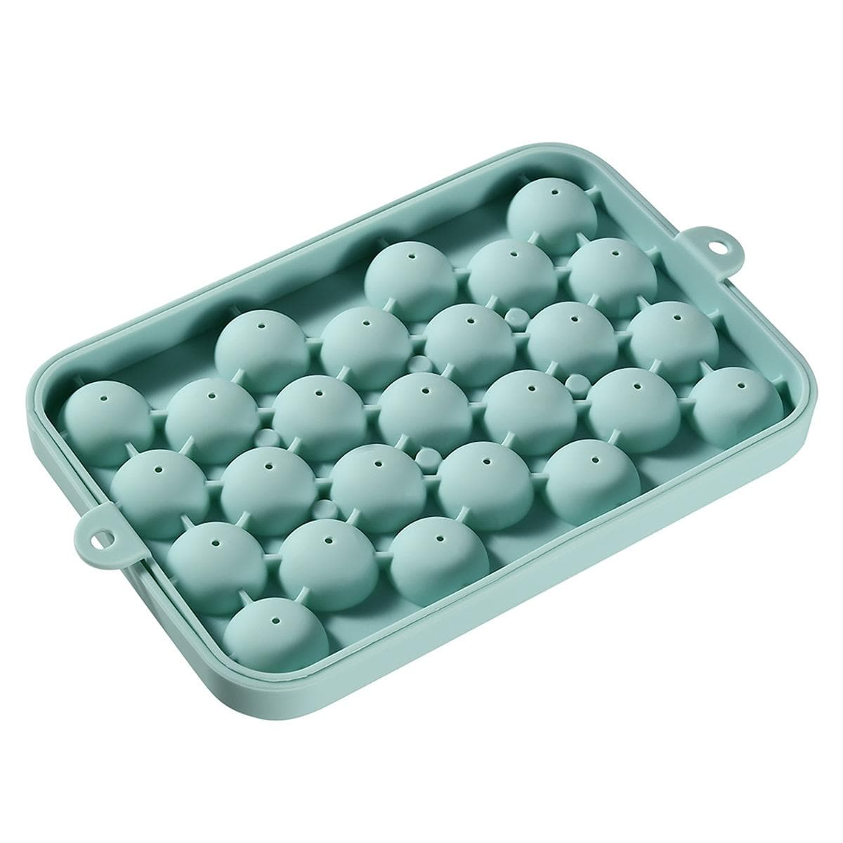 25 Grids Silicone Ice Ball Ice Cube Mold With Cover Ice Storage Box Easy To Demould Bar Home Party Kitchen Tools blue