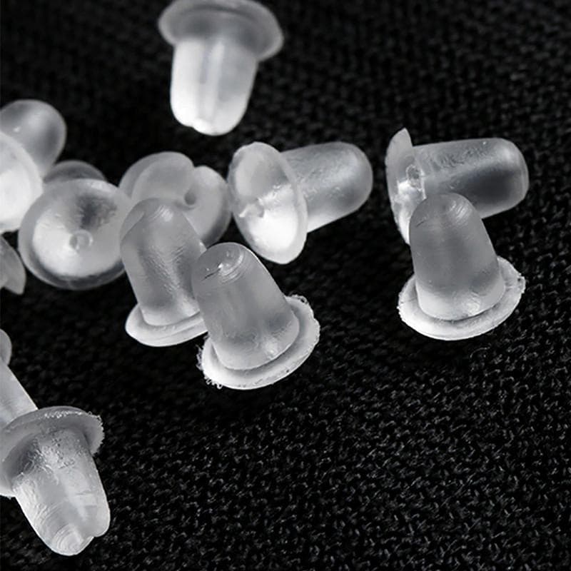 100pcs/Set Silicone Transparent Ear Plugs Tunnels For Piercing Earring Stud