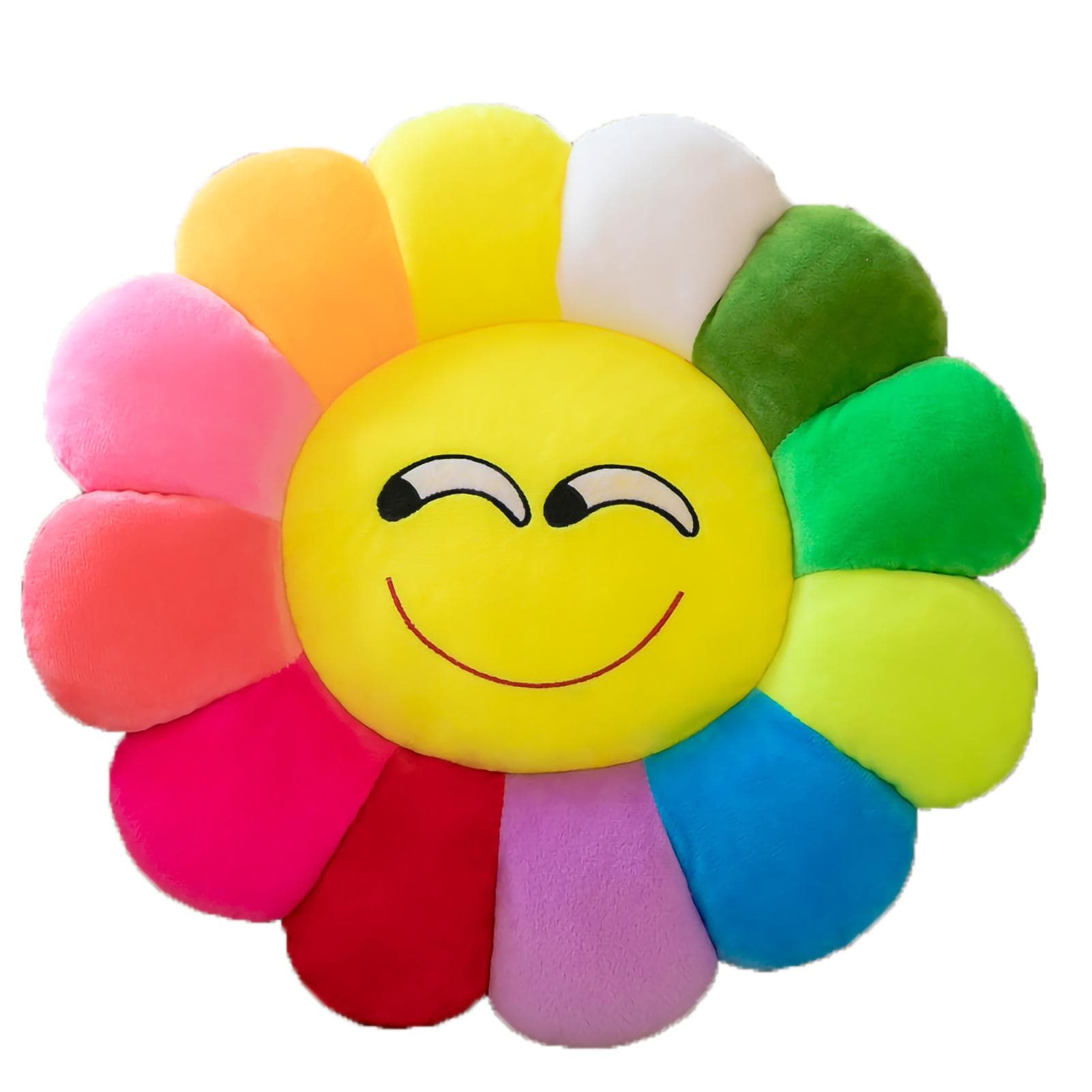 Colorful Sunflower Cushion Cartoon Expression Flower Pillow Cloth Cushion for Office SofaType 1