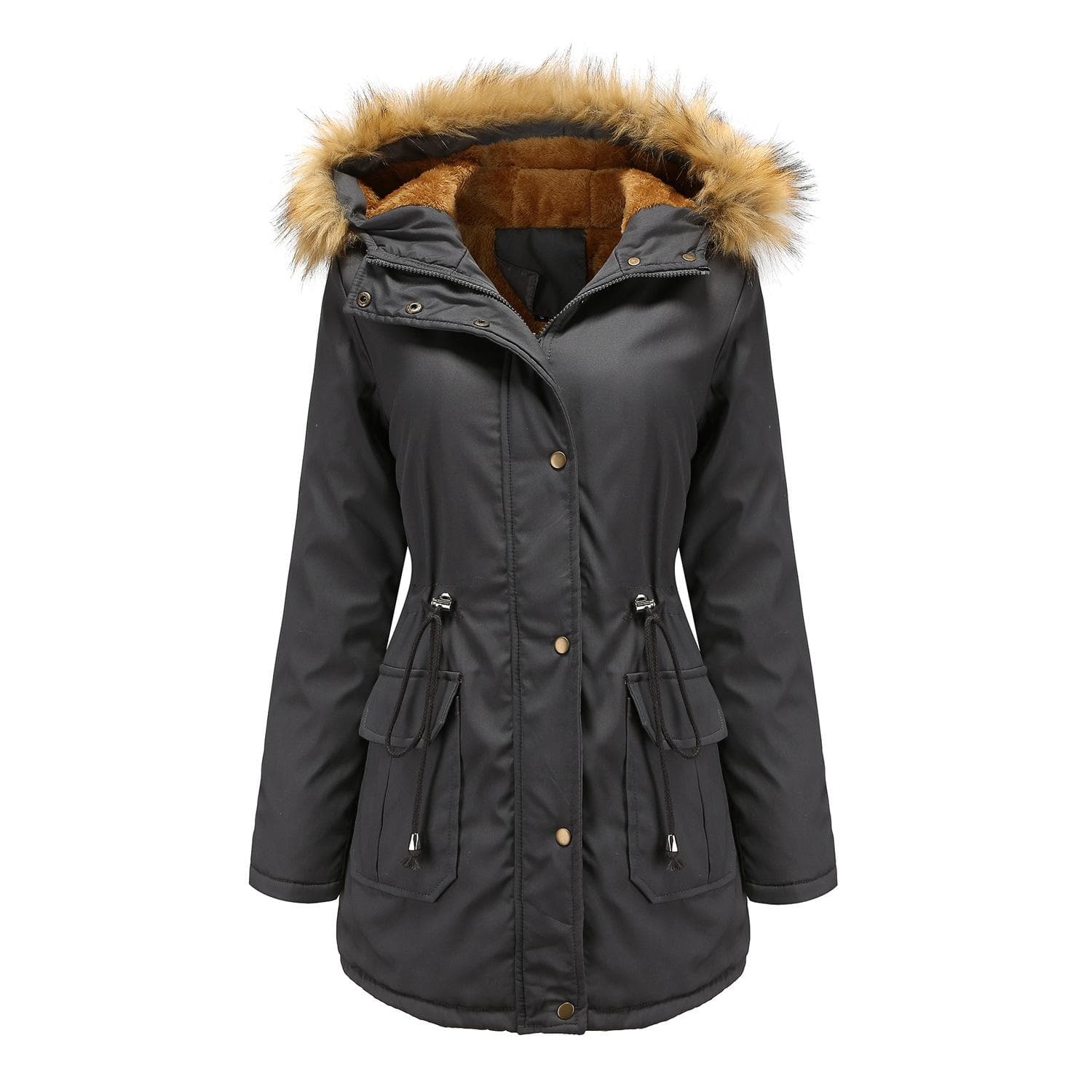 New Velvet Cotton Coat Hooded Fur Collar Winter Warm Coat Large Size Women's Cotton Padded Jacket 4XL