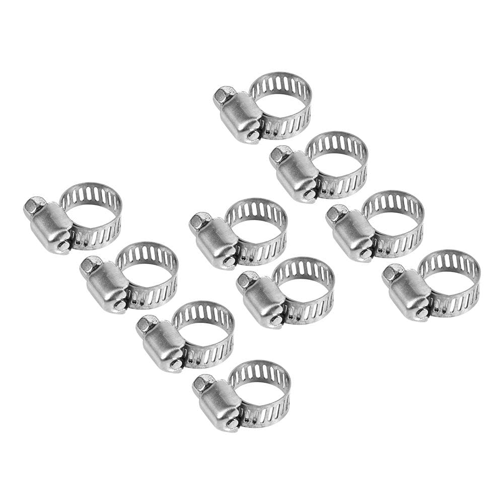 10 Pcs Adjustable Stainless Steel Drive Hose Clamps Fuel Line Worm Clips 38 12