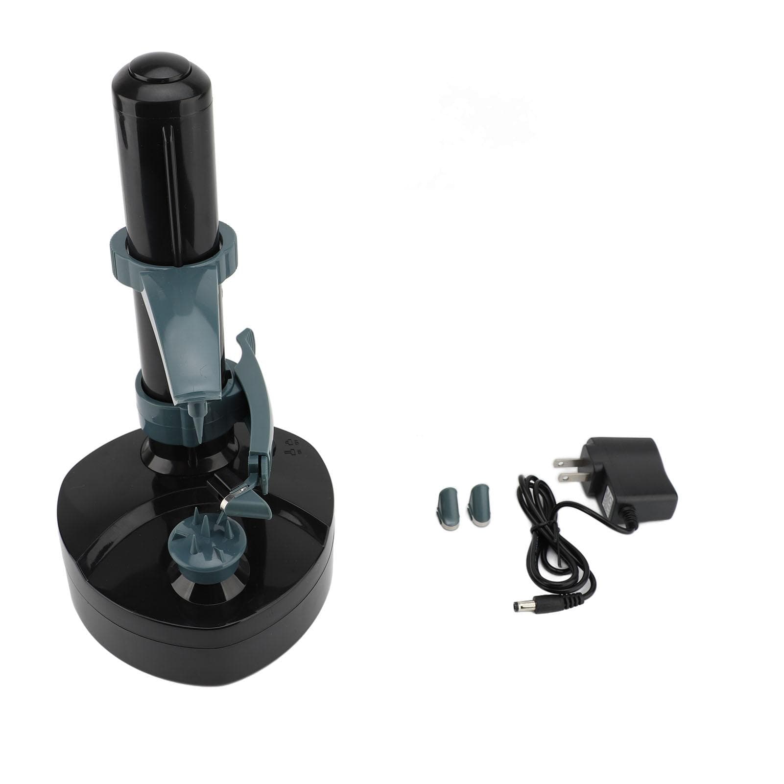 Electric Peeler with 3 Heads Automatic Stainless Steel Electric Fruit Peeling Tool for Potato black