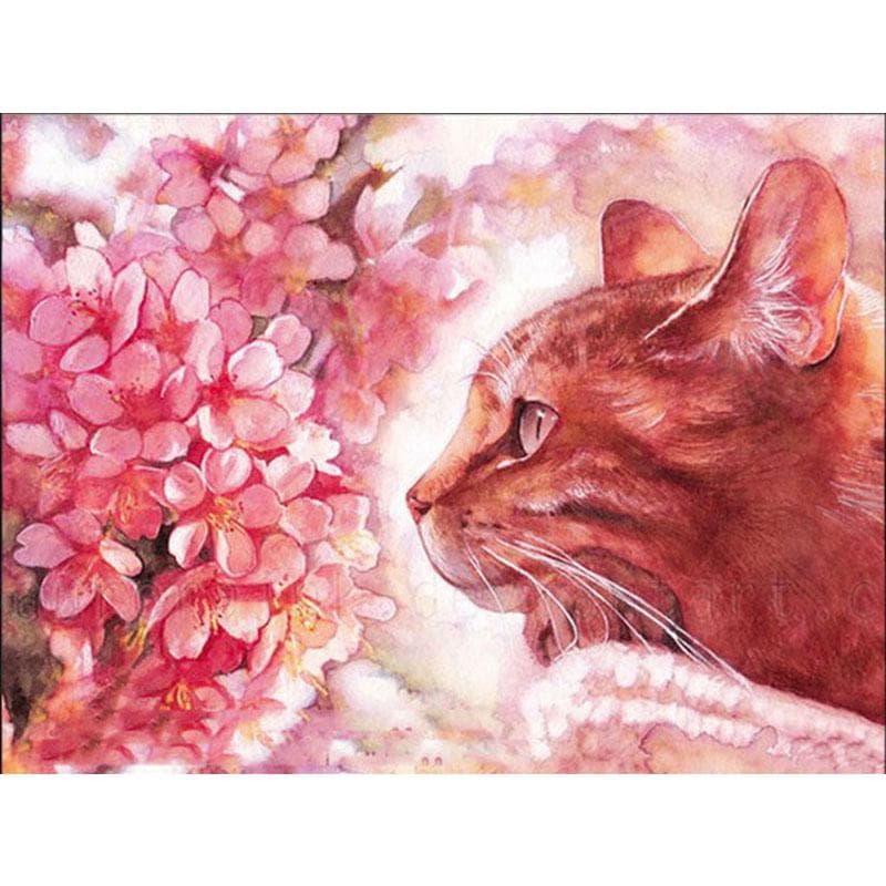 5D Diy Diamond Embroidery Diamond Painting Flower Cat Cross Stitch Full Diamond Mosaic Decor Picture 20X30CM