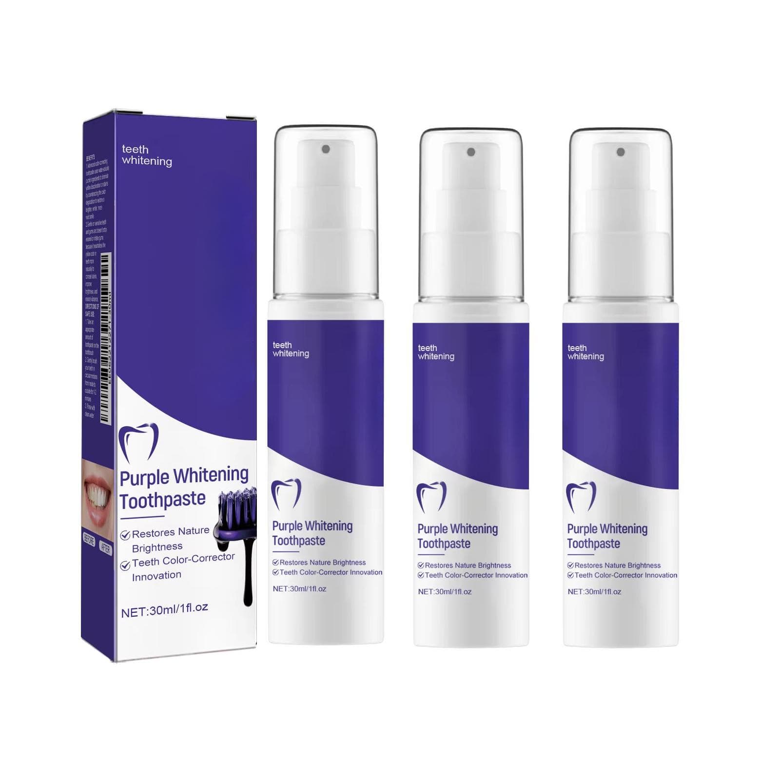 Teeth Whitening Toothpaste Serum Remove Plaque Stains Oral Hygiene Cleaning Dental Bleaching Tools Fresh Breath Tooth Care 3PCS