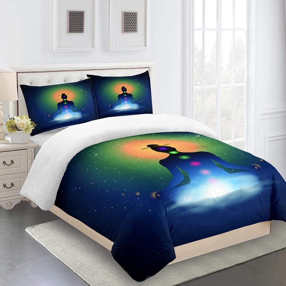 Duvet Cover King Queen Size 3D Bedding Set Adults Women Buddha Statue Polyester Quilt Cover + 2 Pillowcase Fashion W90xL190cm