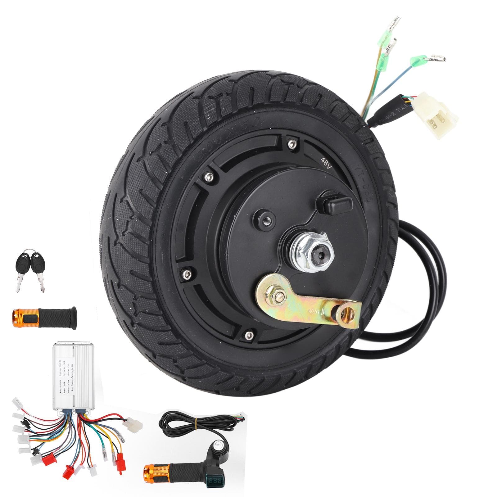 48V 350W Wheel Brushless Hub Motor Accessory for 8in Electric Scooter Conversion Set