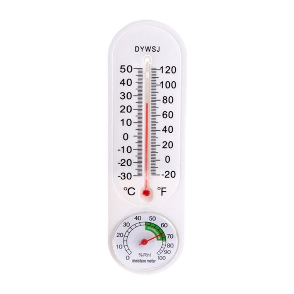 Indoor Vertical Thermometer Hygrometer Wallmounted Household Greenhouse Temperature and Humidity white