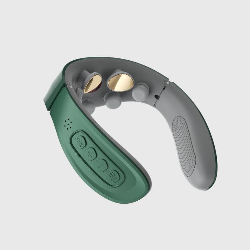 Multi Functional Intelligent Pulse Neck Protector Vibration Cervical Massager Shoulder and Neck Massage Neck Massager Cervical Massager Basic models green