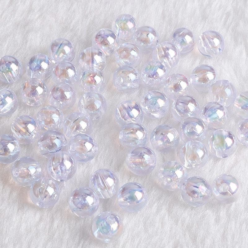 DIY Fashion Jewelry Accessory 6MM-12MM Acrylic Beads Round Shape 23 Colors Bracelet Department Spac 10mm 50pcs clear