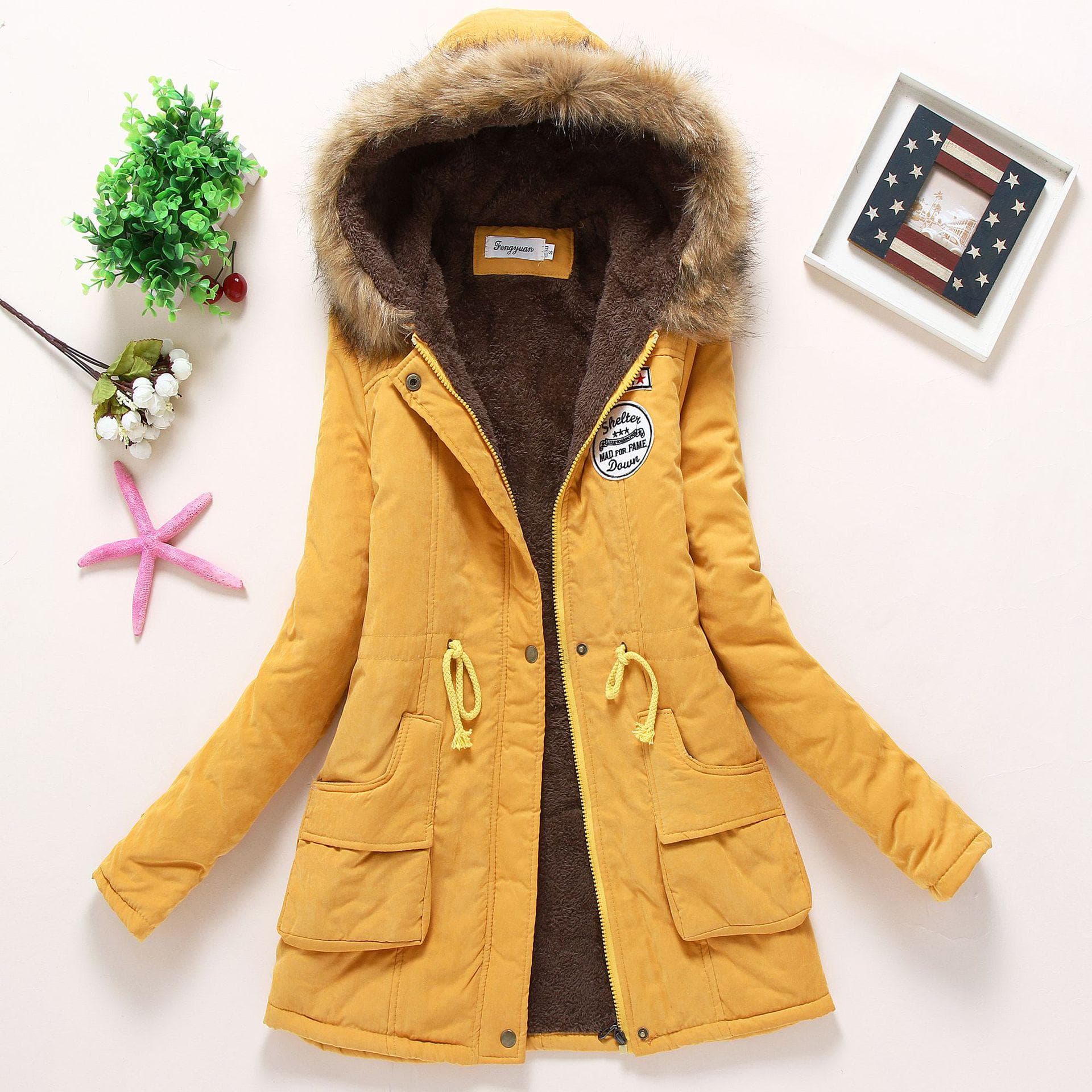 Womens Winter Down Coat Jackets Women Thicken Warm Winter Fur Collar Plus Size Parkas for Women Long Down Parka L