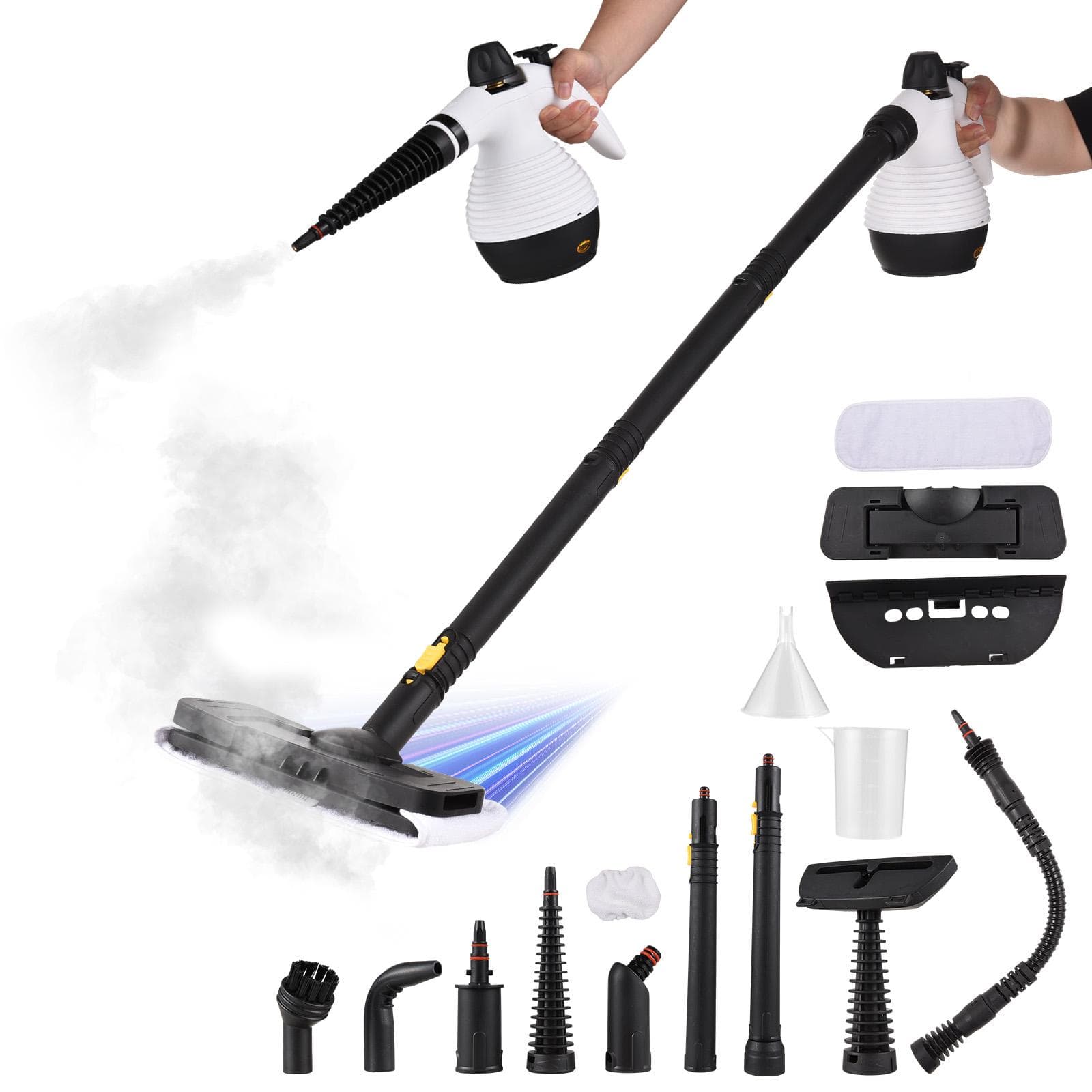 Handheld Steam Cleaner Multipurpose 1000W 3 Bar Portable High Temperature Pressurized Steam Cleaner AU Plug white/black