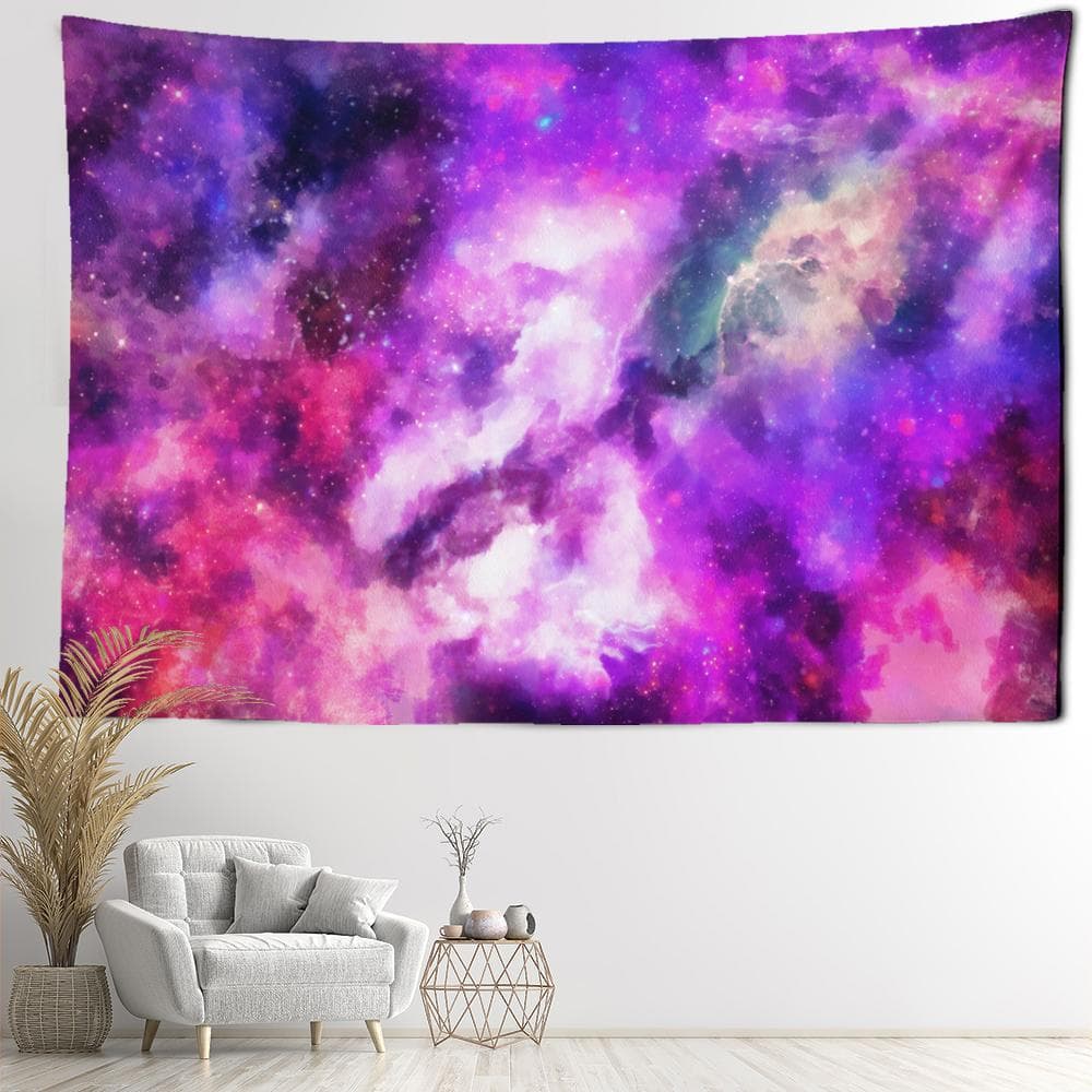 Purple Starry Sky Tapestry Wall Hanging Universe Mysterious Hippie Tapiz Bedroom Aesthetic Room Home Decor 95x70CM
