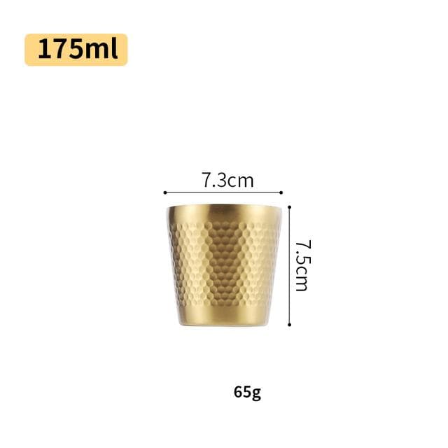 Double-Wall 304 Stainless Steel Mug Hammer Diamond Texture Coffee Mug Beer Cup Water Mugs Double-Wall Prevents Scalding