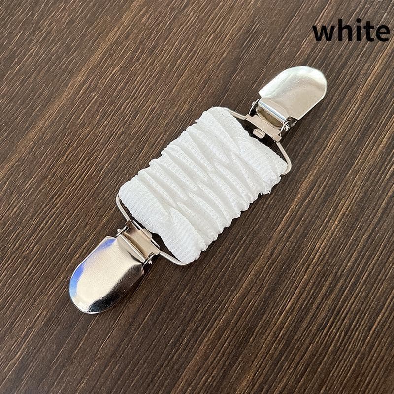 1pc Dress Cinch Clip Elastic Clothes Clip To Tighten Dress Cardigan Collar Clip Shirt Clips Back Cinch Fixed Clip white