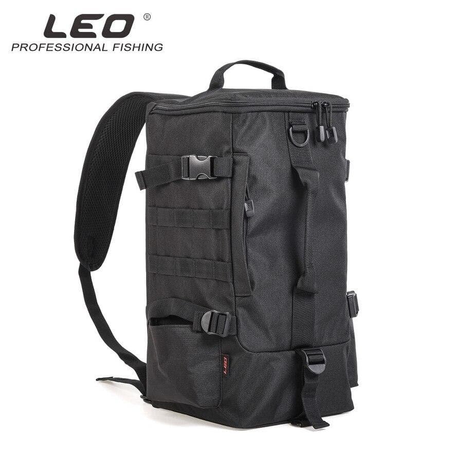 2023 New LEO Black Multi-functional Waterproof Fishing Tackle Storage Bag Large-capacity Outdoor Backpack Messenger Sling Fishing Bag black