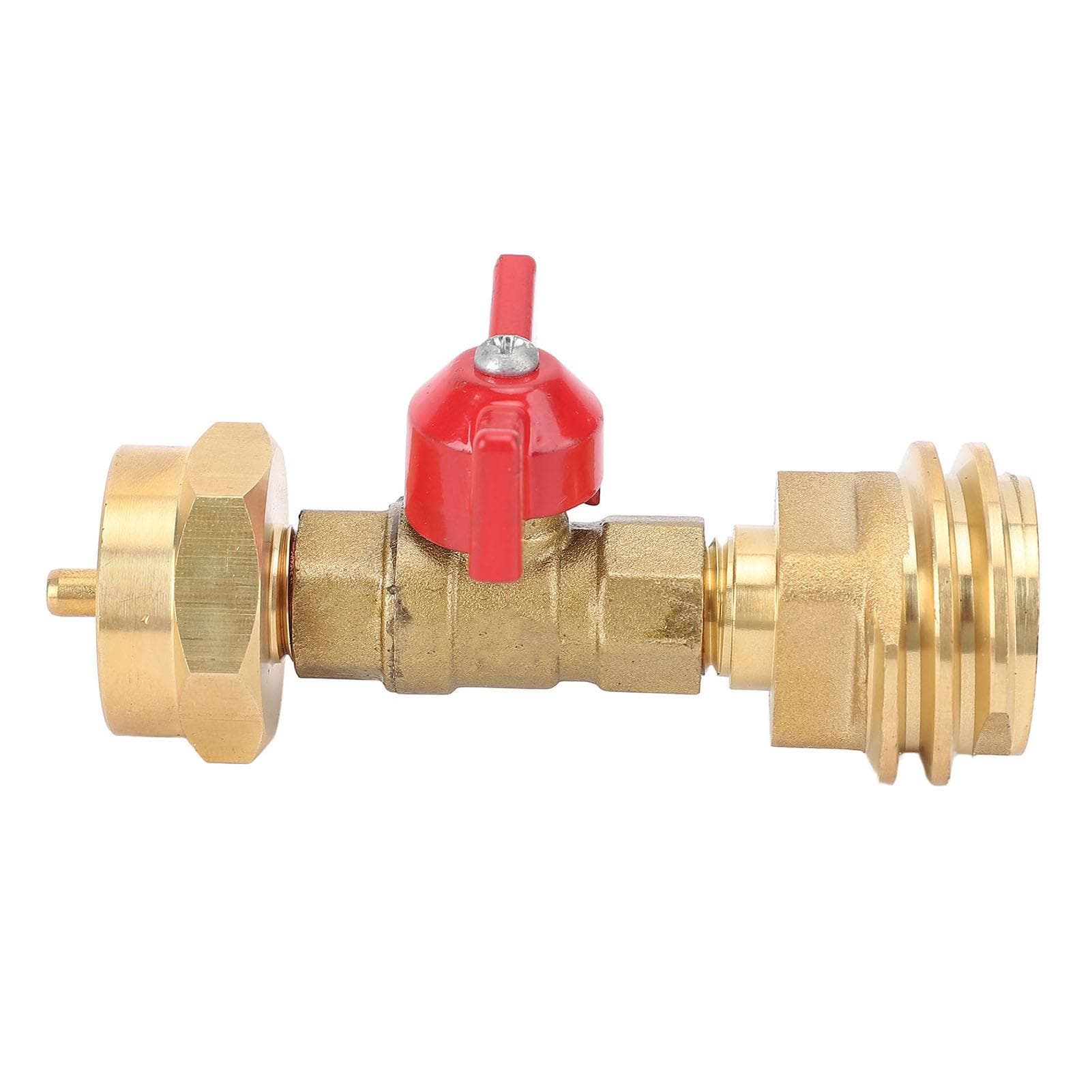 Gas Tank Adapter with Valve Convert CGA600 to QCC1 Male POL Female Thread Quick Converter for 1lb