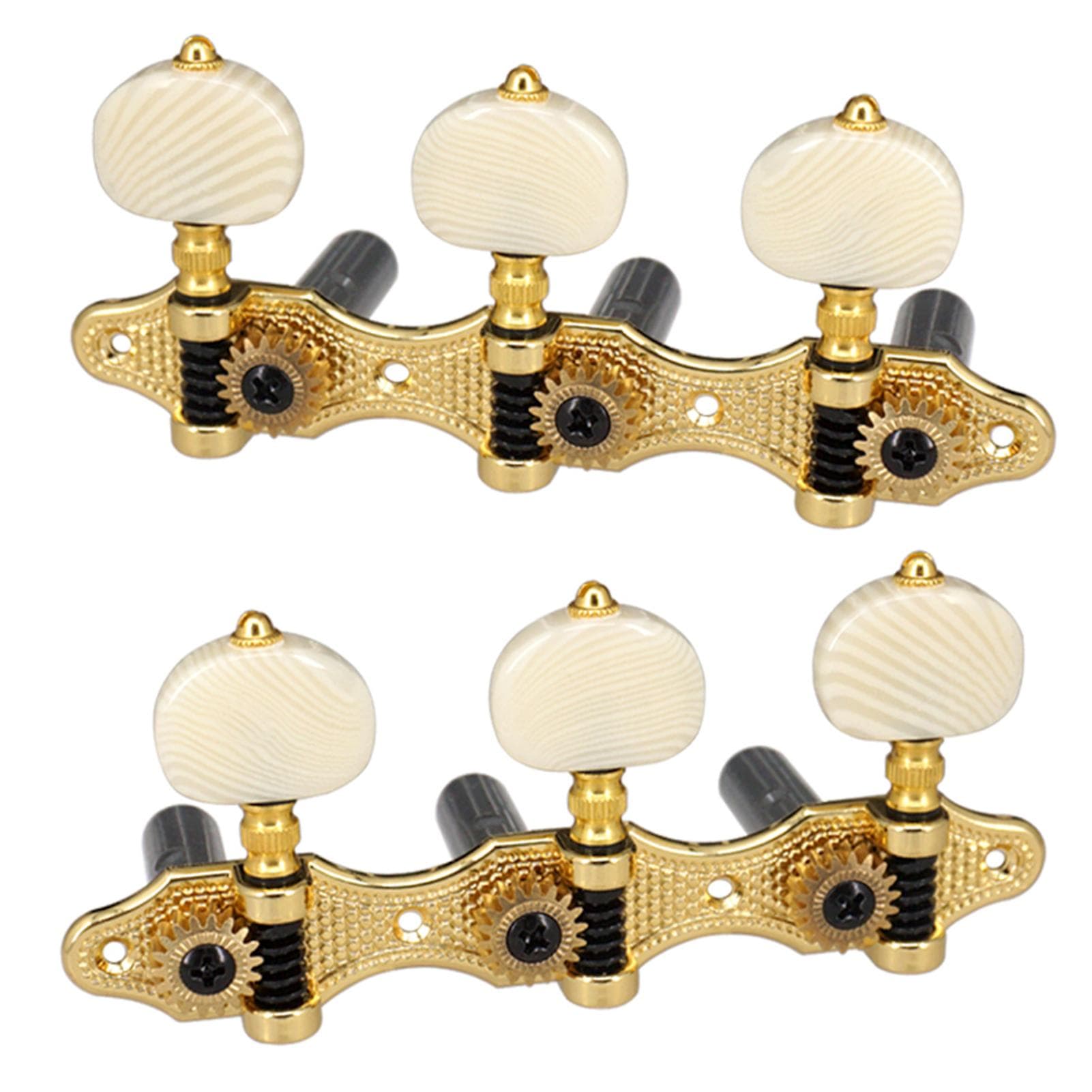 2 Planks Classical Guitar Tuning Peg Acoustic Guitar Tuners 1:18 Tuning Key 3 Left 3 Right Guitars 3 Left 3 Right gold