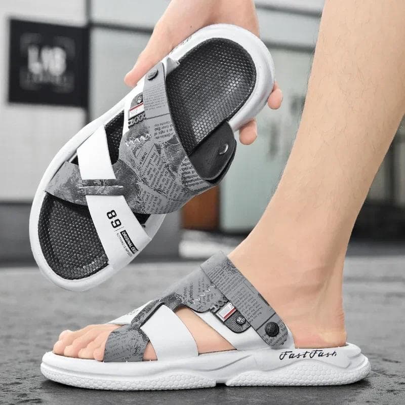 Summer Men's Slippers Beach Sandals Men 2024 Original Brands Shoes Comfortable Man Sandal Man's Leather Sandal Sandals for Boy 44