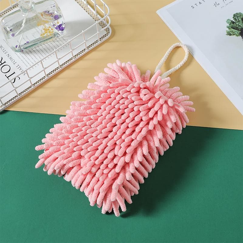 Quick DryHand Towels Kitchen Bathroom Hand Towel Ball with Hanging Loop Microfiber Towel Cleaning Cloth Kitchen Towel pink