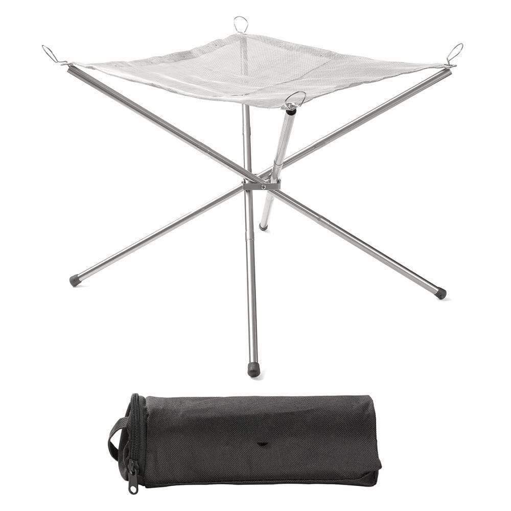 Stainless Steel Brazier Portable Camping Picnic BBQ Charcoal Firewood Brazier Detachable Heating silver